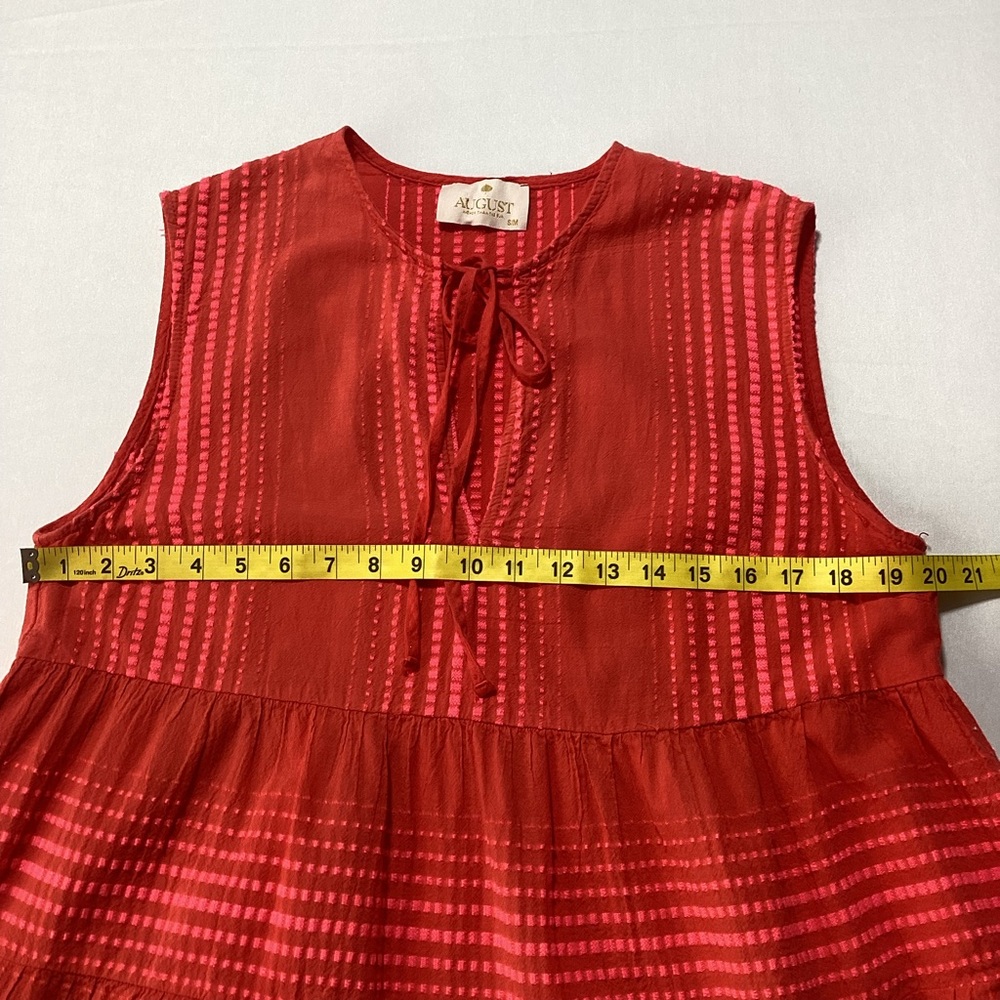Woman’s Red Sleeveless Tiered Mini Dress - Picture 9 of 10